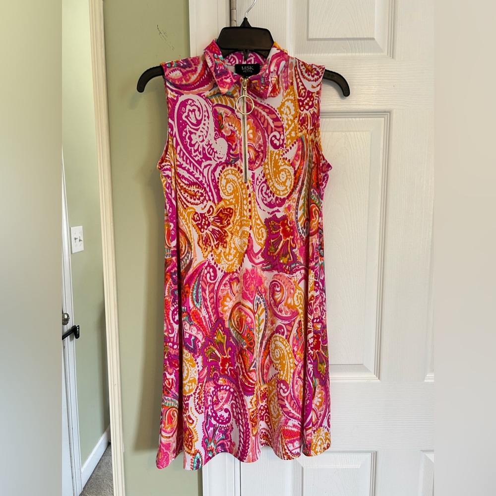 MSK Paisley Dress with Gold Zipper